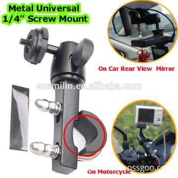 New High Quality Metal Universal Car DVR Digital Camera Sports DV Recorder Bike Motor Scooter Mount Car Rearview Mirror Holder